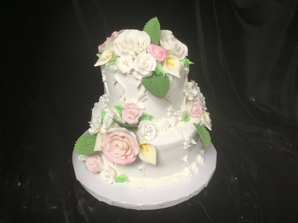 Watercolor Floral Tiered Cake