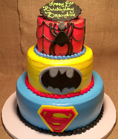 Three Superhero Cake