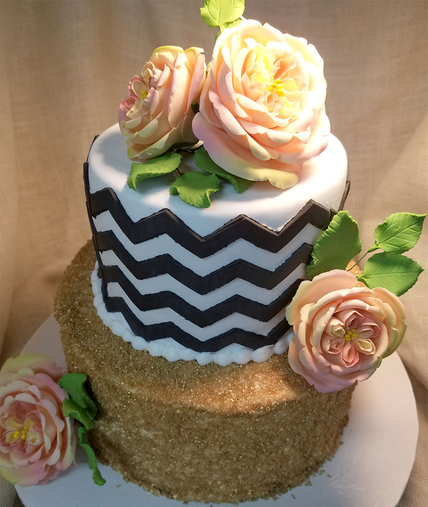 Chevron Glitter Cake