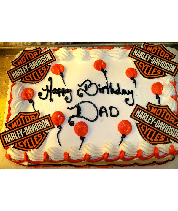 Harley Logo Themed Cake