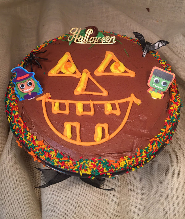 Pumpkin Face Devils Food Cake
