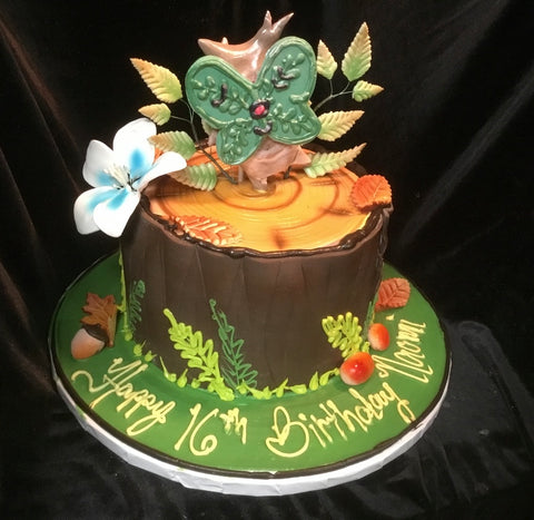 Forest Tree Stump Cake