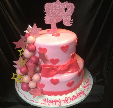 Pink Barbie Silhouette Cake