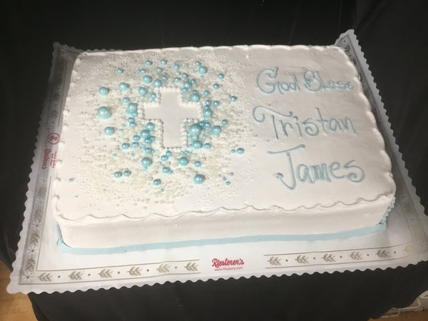 Religious Sheet Cake with Pearls