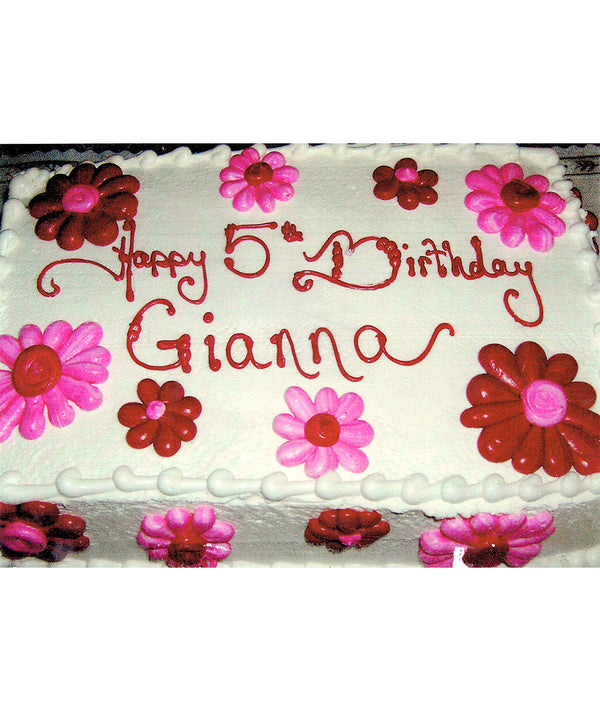 Piped on Buttercream Flower Cake