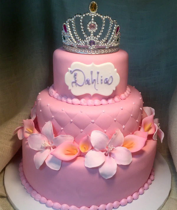 Pink Dahlias with Tiara
