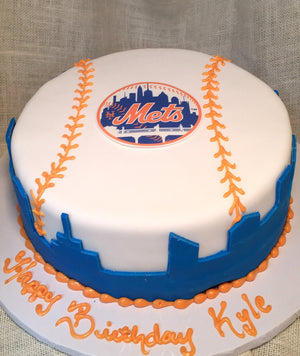 Baseball Team Logo with Cityscape